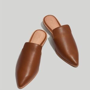 Madewell Gemma Tan Leather Pointed Mules